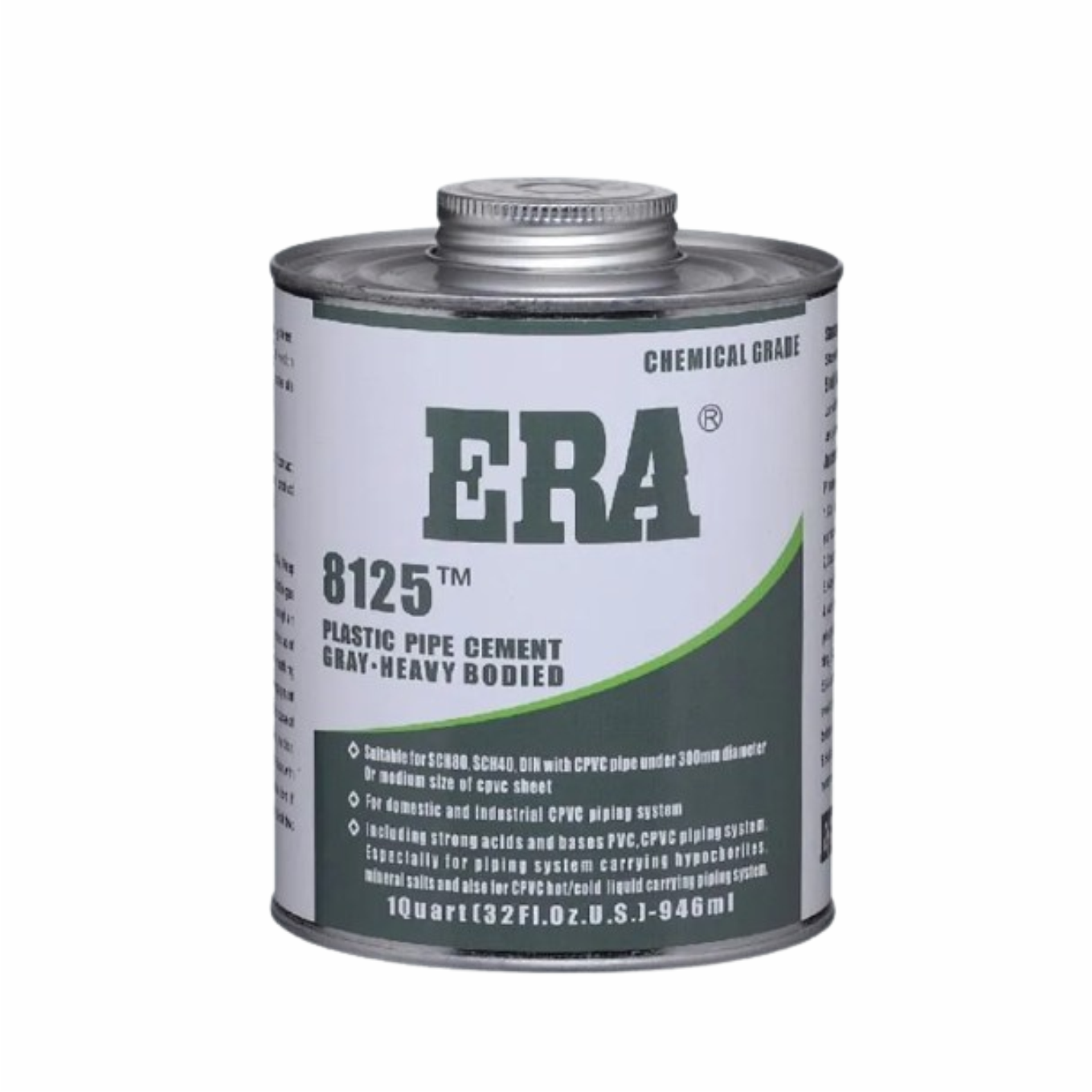 Adesivo ERA 8125 cinza para PVC e CPVC – Cola industrial para tubos plásticos.
